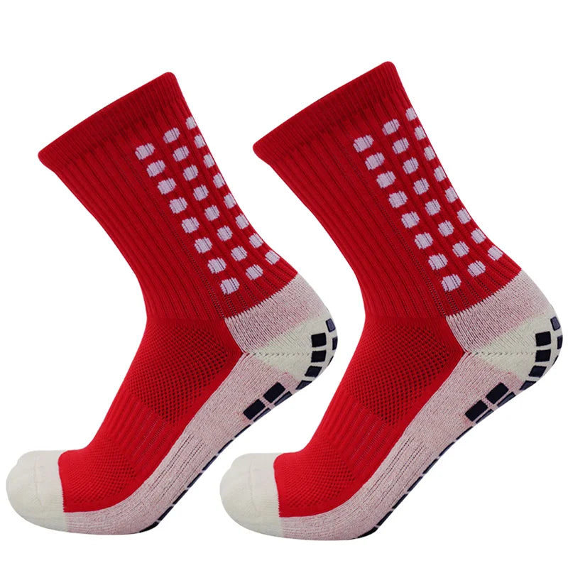 New Football Socks Men and Women Sports Socks Non-Slip Silicone Bottom Soccer Basketball Grip Socks