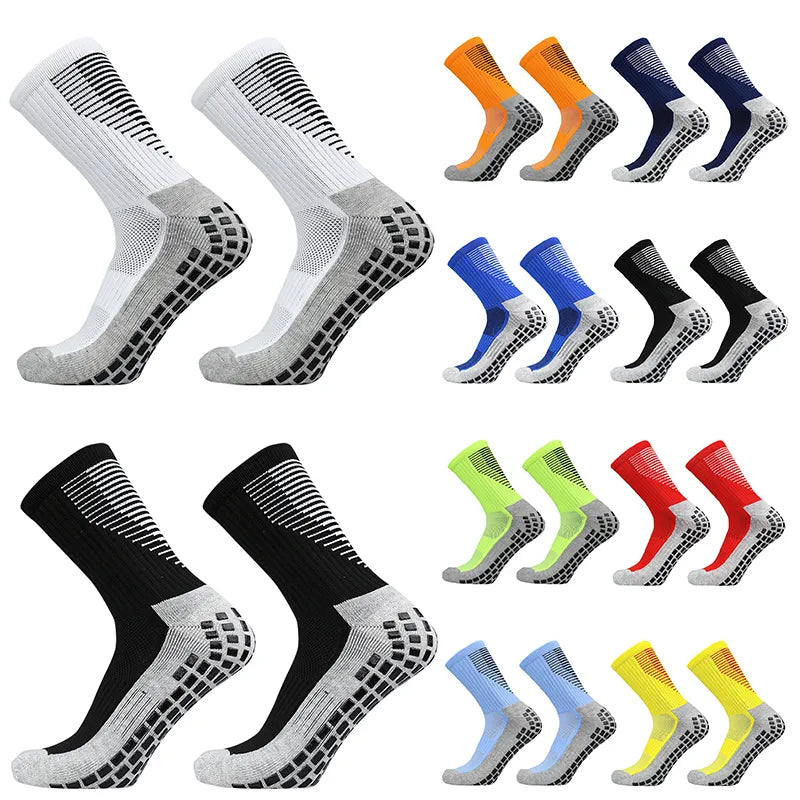 New Football Socks Men and Women Sports Socks Non-Slip Silicone Bottom Soccer Basketball Grip Socks